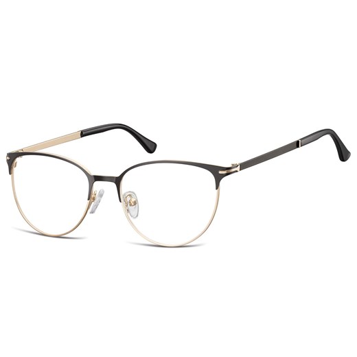 Okulary oprawki korekcyjne kocie oczy zerówki Sunoptic 914B złoto-czarne ze sklepu Stylion w kategorii Okulary korekcyjne damskie - zdjęcie 185963253