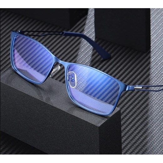 Męskie niebieskie okulary do komputera BLUE LIGHT zerówki 2554C ze sklepu Stylion w kategorii Okulary zerówki damskie - zdjęcie 185963272