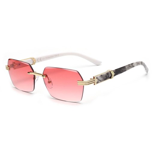 Damskie okulary przeciwsłoneczne Glamour bezramkowe prostokątne SKK-03E ze sklepu Stylion w kategorii Zegarki - zdjęcie 185963304