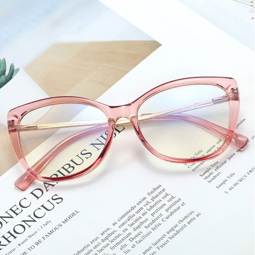 Okulary kocie do komputera damskie z filtrem BLUE Light zerówki 2564-3 ze sklepu Stylion w kategorii Okulary zerówki damskie - zdjęcie 185963321