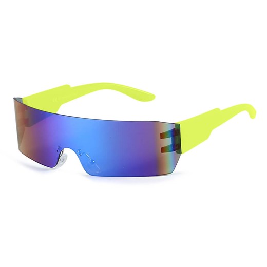 Futurystyczne okulary przeciwsłoneczne z filtrem UV400 Limonkowe SVM-16C ze sklepu Stylion w kategorii Okulary przeciwsłoneczne męskie - zdjęcie 185963330