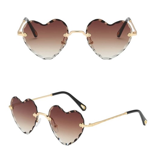 Damskie okulary przeciwsłoneczne Serca Glamour bezramkowe SKK-02A ze sklepu Stylion w kategorii Okulary przeciwsłoneczne damskie - zdjęcie 185963340