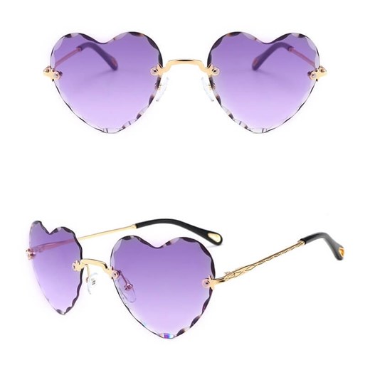 Damskie okulary przeciwsłoneczne Serca Glamour bezramkowe SKK-02C ze sklepu Stylion w kategorii Okulary przeciwsłoneczne damskie - zdjęcie 185963353