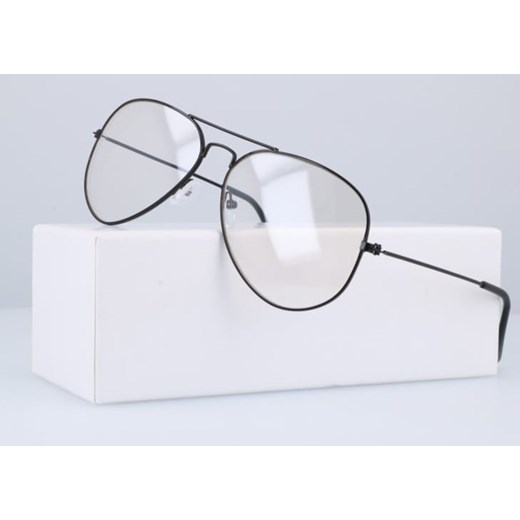 Okulary Zerówki Aviatory Czarne 1913 ze sklepu Stylion w kategorii Okulary zerówki damskie - zdjęcie 185963394