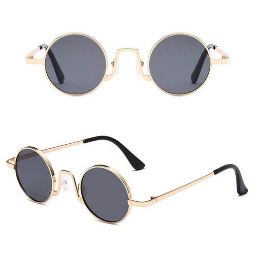 Okulary przeciwsłoneczne stalowe Okrągłe Lenonki UV400 SKK-01A ze sklepu Stylion w kategorii Okulary przeciwsłoneczne damskie - zdjęcie 185963502