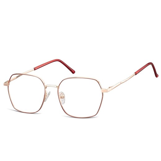 Okulary zerówki oprawki optyczne 913 różowe złoto + czerwień ze sklepu Stylion w kategorii Okulary korekcyjne damskie - zdjęcie 185963542