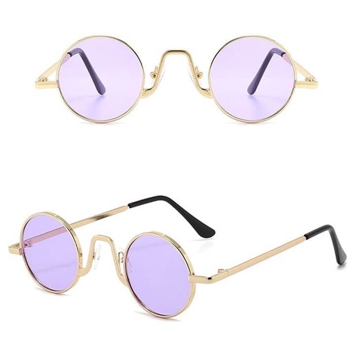 Okulary przeciwsłoneczne stalowe Okrągłe Lenonki UV400 SKK-01F ze sklepu Stylion w kategorii Okulary przeciwsłoneczne damskie - zdjęcie 185963592