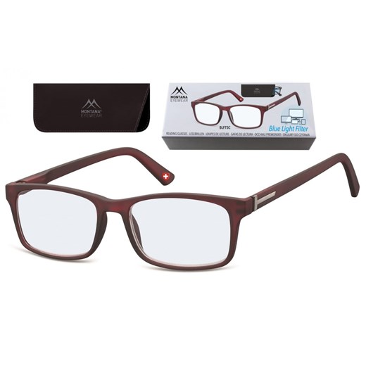 Okulary do czytania moc: +3.5 z filtrem antyrefleks korekcyjne brązowe Montana BLFBOX73C ze sklepu Stylion w kategorii Okulary zerówki damskie - zdjęcie 185963674