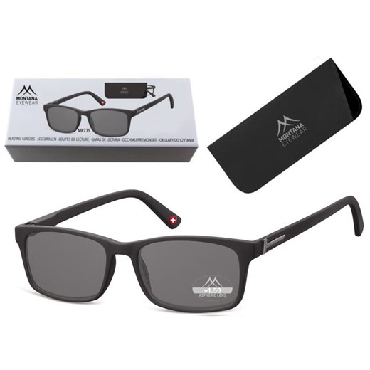 Przyciemniane Asferyczne Okulary do czytania Montana MR73S moc: +2.5 ze sklepu Stylion w kategorii Okulary przeciwsłoneczne męskie - zdjęcie 185963794