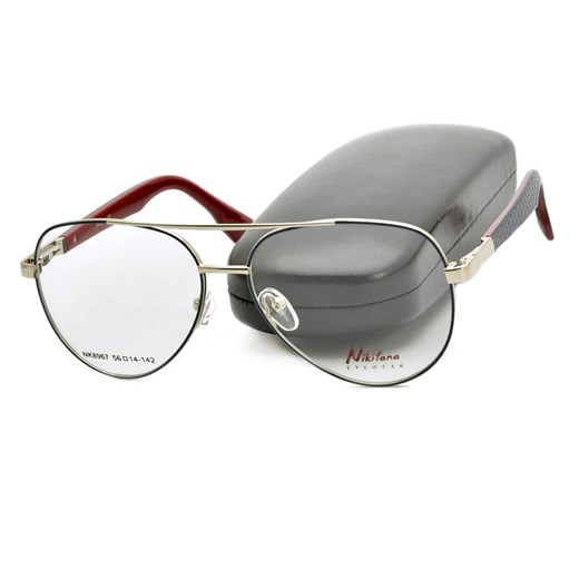 Oprawki okularowe pilotki korekcyjne NIKITANA na teleskopach STNK2A Srebrny/Granat ze sklepu Stylion w kategorii Oprawki do okularów damskie - zdjęcie 185963923
