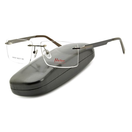 Bezramkowe prostokątne oprawki okularowe Nikitana na teleskopach STNK3A Grafitowe ze sklepu Stylion w kategorii Oprawki do okularów damskie - zdjęcie 185964130