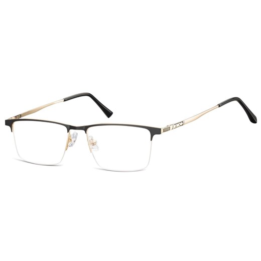Okulary zerówki korekcyjne Prostokątne Żyłkowe 908 czarno-złote ze sklepu Stylion w kategorii Okulary korekcyjne męskie - zdjęcie 185964131