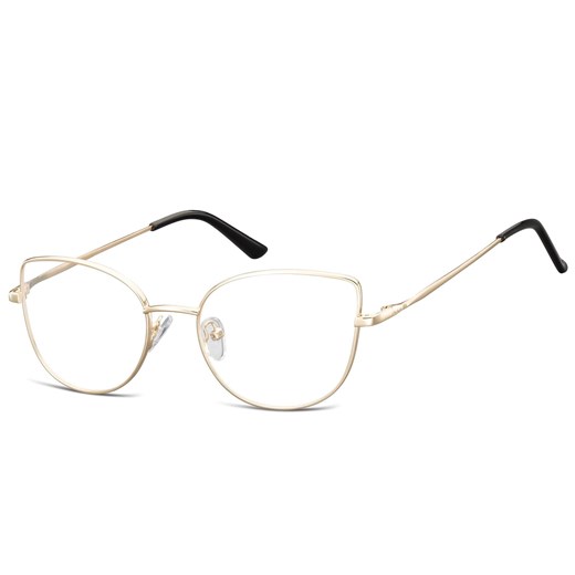 Okulary oprawki korekcyjne kocie oczy zerówki Sunoptic L119C złote ze sklepu Stylion w kategorii Okulary korekcyjne damskie - zdjęcie 185964160
