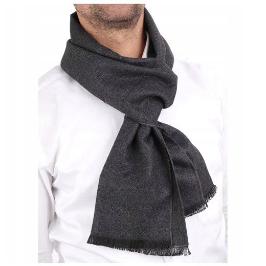Ciepły Cashmere szalik męski SZA-41 gładki kolor ciemny szary ze sklepu Stylion w kategorii Szaliki męskie - zdjęcie 185964211
