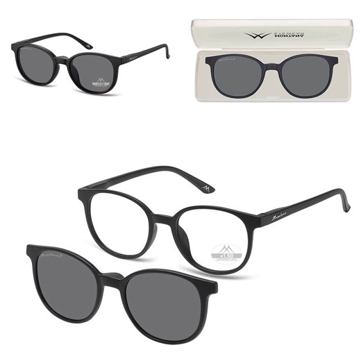 2w1 - Plusy +2.50 OKULARY DO CZYTANIA + NAKŁADKA PRZECIWSŁONECZNA z Polaryzacją CLIP-MRC-2 ze sklepu Stylion w kategorii Okulary korekcyjne damskie - zdjęcie 185964212