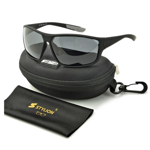 Męskie sportowe okulary przeciwsłoneczne czarne z polaryzacją SPD190 ze sklepu Stylion w kategorii Okulary przeciwsłoneczne męskie - zdjęcie 185964301