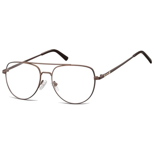 Okulary oprawki korekcyjne pilotki zerówki Sunoptic 889A brązowy + złoty ze sklepu Stylion w kategorii Okulary korekcyjne damskie - zdjęcie 185964340