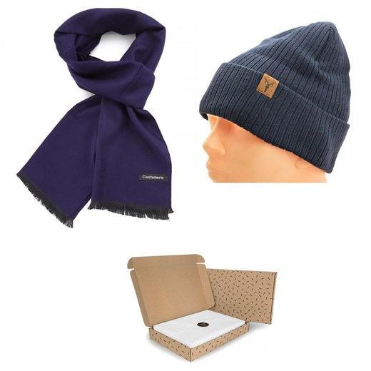 ZESTAW PREZENTOWY dla Mężczyzny - Czapka Zimowa + Szalik Cashmere + eleganckie Pudełko ze sklepu Stylion w kategorii Zegarki - zdjęcie 185964431