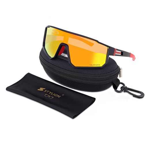 Sportowe okulary przeciwsłoneczne z polaryzacją i filtrem UV400 POL-465B Black/Red - id: 523 - marki Polarzone - 185964434 Sportowe okulary przeciwsłoneczne z polaryzacją i filtrem UV400 POL-465B Black/Red ze sklepu Stylion w kategorii Zegarki - zdjęcie 185964434