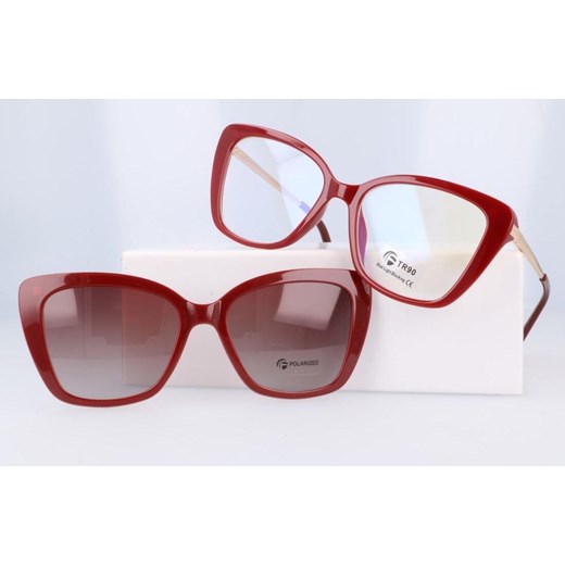 Damskie okulary do komputera z nakładką przeciwsłoneczną Clip-on 25115A ze sklepu Stylion w kategorii Okulary przeciwsłoneczne damskie - zdjęcie 185964533