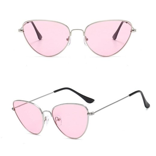Damskie Różowe okulary przeciwsłoneczne kocie STEC-15 ze sklepu Stylion w kategorii Okulary przeciwsłoneczne damskie - zdjęcie 185964542
