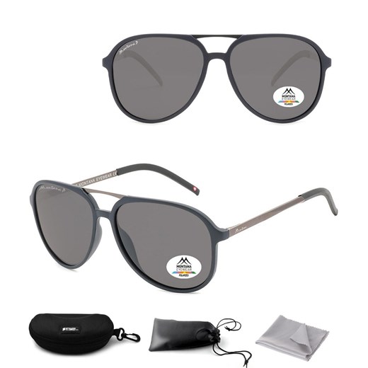 Okulary przeciwsłoneczne z polaryzacją pilotki Montana MP8B granatowe ze sklepu Stylion w kategorii Okulary przeciwsłoneczne męskie - zdjęcie 185964551