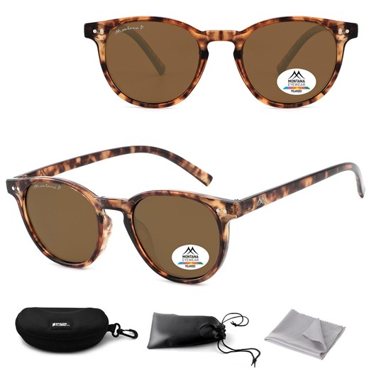 Panterkowe okulary Lenonki przeciwsłoneczne z polaryzacją okrągłe MP75C ze sklepu Stylion w kategorii Okulary przeciwsłoneczne damskie - zdjęcie 185964611