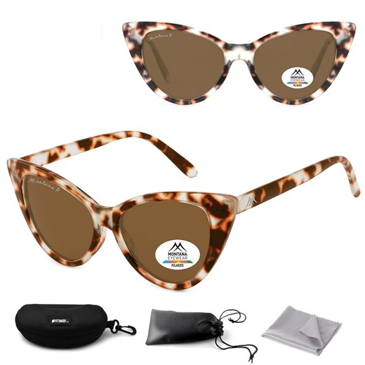 Panterkowe damskie okulary przeciwsłoneczne z polaryzacją Kocie Oczy MP71D ze sklepu Stylion w kategorii Okulary przeciwsłoneczne damskie - zdjęcie 185964621