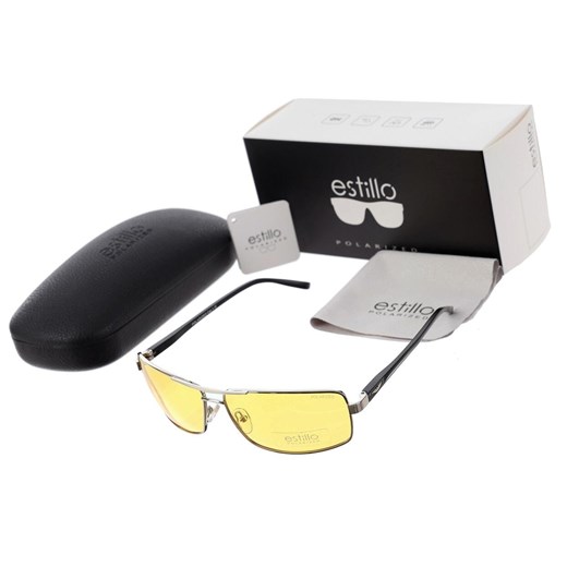 Rozjaśniające męskie okulary do jazdy nocą polaryzacyjne EST-611Y-4 Estillo ze sklepu Stylion w kategorii Okulary zerówki męskie - zdjęcie 185964664
