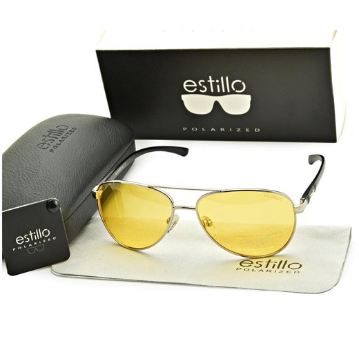 Rozjaśniające okulary pilotki do jazdy nocą polaryzacyjne EST-606Y-4 Estillo ze sklepu Stylion w kategorii Okulary przeciwsłoneczne męskie - zdjęcie 185964670