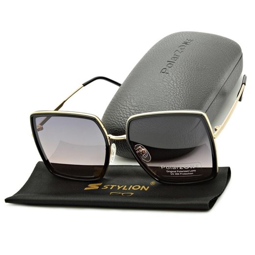 Duże kwadratowe okulary przeciwsłoneczne damskie polaryzacyjne POL-955 ze sklepu Stylion w kategorii Okulary przeciwsłoneczne damskie - zdjęcie 185964683