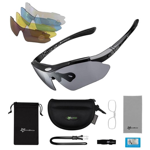 Okulary przeciwsłoneczne rowerowe - 5 wymiennych soczewek + wkładka korekcyjna 10003 ze sklepu Stylion w kategorii Okulary przeciwsłoneczne męskie - zdjęcie 185964701