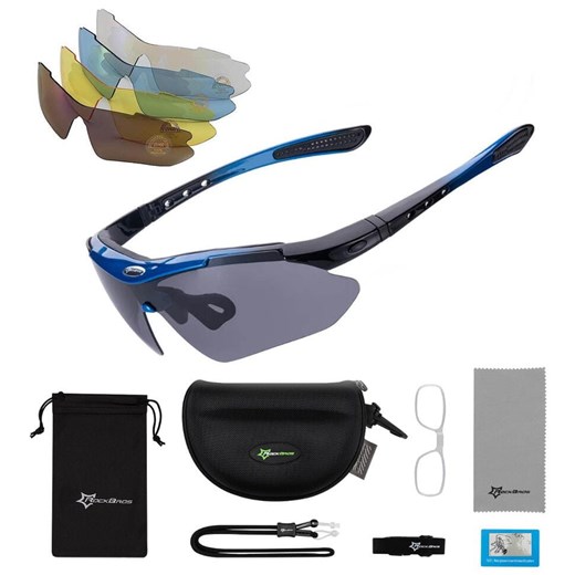 Okulary przeciwsłoneczne rowerowe - 5 wymiennych soczewek + wkładka korekcyjna 10007 ze sklepu Stylion w kategorii Okulary przeciwsłoneczne męskie - zdjęcie 185964702
