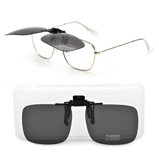 Nakładki przeciwsłoneczne czarne polaryzacyjne na okulary korekcyjne NA-169 ze sklepu Stylion w kategorii Okulary przeciwsłoneczne męskie - zdjęcie 185964782