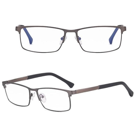 Męskie aluminiowe okulary zerówki do komputera BLUE LIGHT grafitowe 25125A ze sklepu Stylion w kategorii Okulary zerówki męskie - zdjęcie 185964792