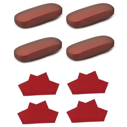 ZESTAW 8 PRODUKTÓW - 4x Etui na okulary bordowe + 4x Ściereczka z mikrofibry ze sklepu Stylion w kategorii Etui - zdjęcie 185964804