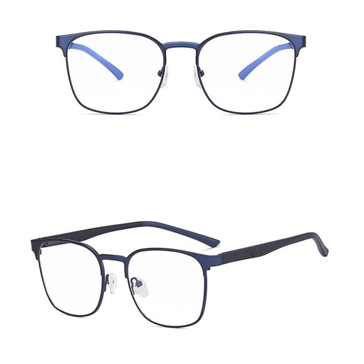 Solidne okulary zerówki do komputera BLUE LIGHT granatowo-czarne z flexami 25126E ze sklepu Stylion w kategorii Okulary zerówki damskie - zdjęcie 185964831