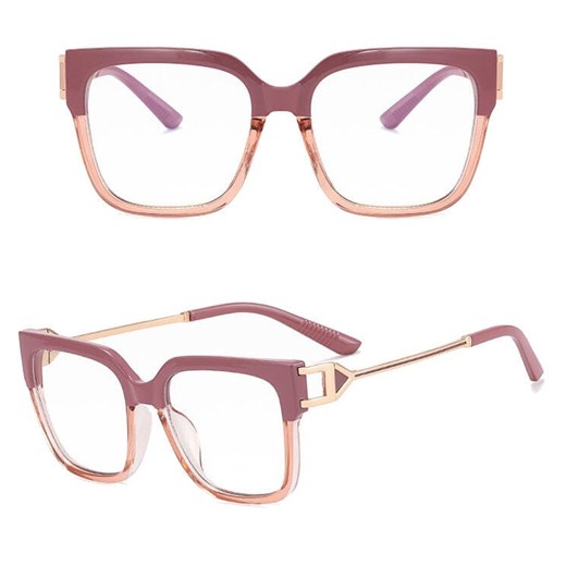 Damskie kwadratowe okulary zerówki do komputera BLUE LIGHT z flexami 25130A ze sklepu Stylion w kategorii Okulary zerówki damskie - zdjęcie 185964833