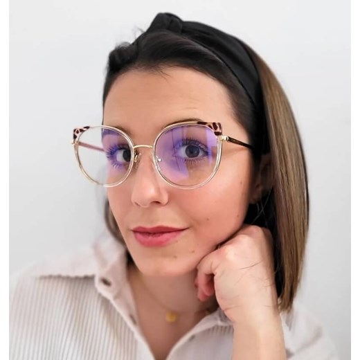 Damskie okulary zerówki do komputera BLUE LIGHT z flexami 25127E ze sklepu Stylion w kategorii Okulary zerówki damskie - zdjęcie 185964842
