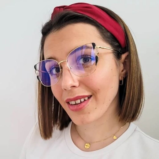 Damskie kocie okulary zerówki do komputera BLUE LIGHT z flexami 25129 ze sklepu Stylion w kategorii Okulary przeciwsłoneczne damskie - zdjęcie 185964860