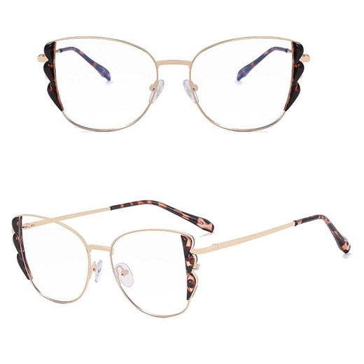 Damskie kocie okulary zerówki do komputera BLUE LIGHT z flexami 25129D ze sklepu Stylion w kategorii Okulary korekcyjne damskie - zdjęcie 185964864