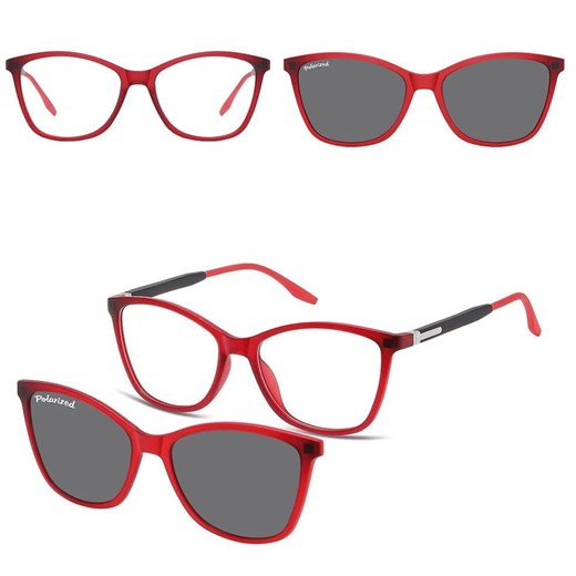 Damskie okulary pod korekcję z polaryzacyjną Nakładką przeciwsłoneczną na magnes CLIP-TRC-186C-1 ze sklepu Stylion w kategorii Zegarki - zdjęcie 185964871