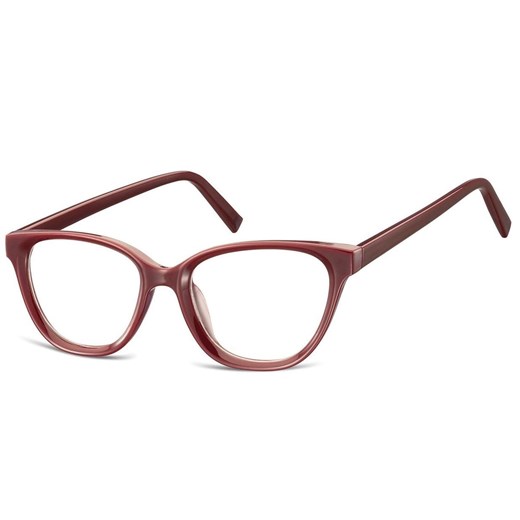 Damskie okulary optyczne zerówki kocie oczy Sunoptic CP117D bordowe ze sklepu Stylion w kategorii Okulary korekcyjne damskie - zdjęcie 185964933