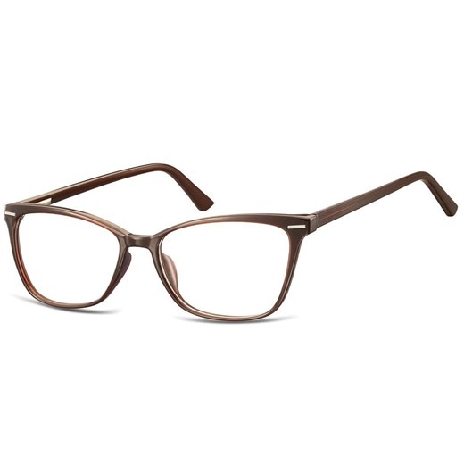 Damskie okulary optyczne zerówki kocie oczy Sunoptic CP118C brązowe ze sklepu Stylion w kategorii Okulary korekcyjne damskie - zdjęcie 185964982