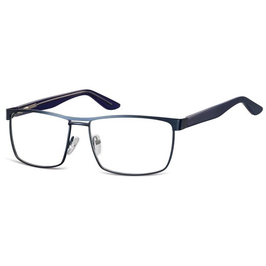 Męskie oprawki korekcyjne zerówki okulary prostokątne metalowe 880A granatowe ze sklepu Stylion w kategorii Oprawki do okularów męskich - zdjęcie 185965003