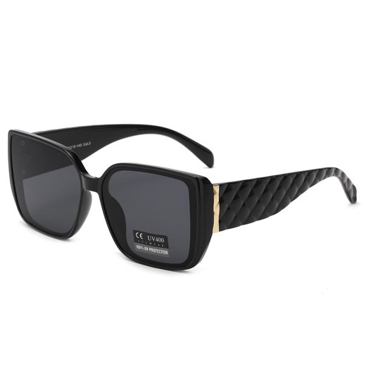 Damskie okulary przeciwsłoneczne z filtrem UV400 czarne SV102 ze sklepu Stylion w kategorii Okulary przeciwsłoneczne damskie - zdjęcie 185965012