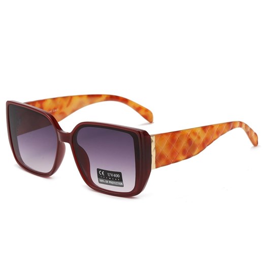 Damskie okulary przeciwsłoneczne z filtrem UV400 Bordo/Brąz SV102B ze sklepu Stylion w kategorii Okulary przeciwsłoneczne damskie - zdjęcie 185965013