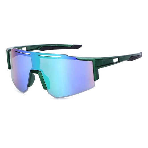 Sportowe okulary przeciwsłoneczne lustrzanki z filtrem UV400 zielone SVM-11B ze sklepu Stylion w kategorii Okulary przeciwsłoneczne męskie - zdjęcie 185965030