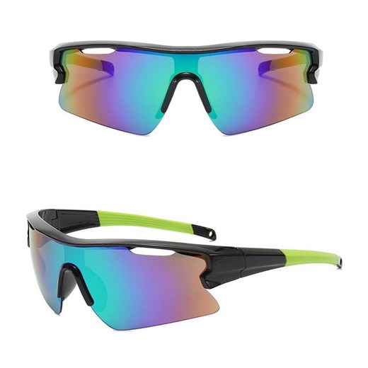 Sportowe okulary przeciwsłoneczne z filtrem UV400 Black/Green SVM-12D ze sklepu Stylion w kategorii Okulary przeciwsłoneczne męskie - zdjęcie 185965043