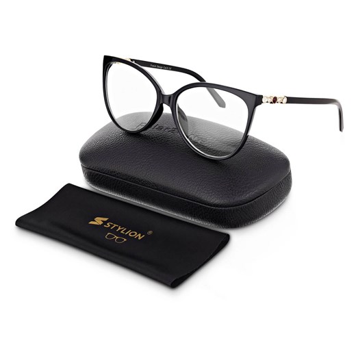 Damskie okulary z cyrkoniami zerówki do komputera z filtrem BLUE LIGHT Polarzone Polarzone Stylion